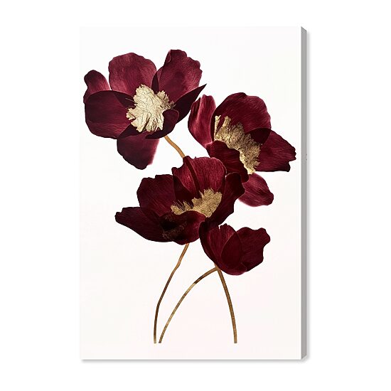 ART REMEDY® "Wine Flowers" Giclee Floral And Botanical Canvas Art