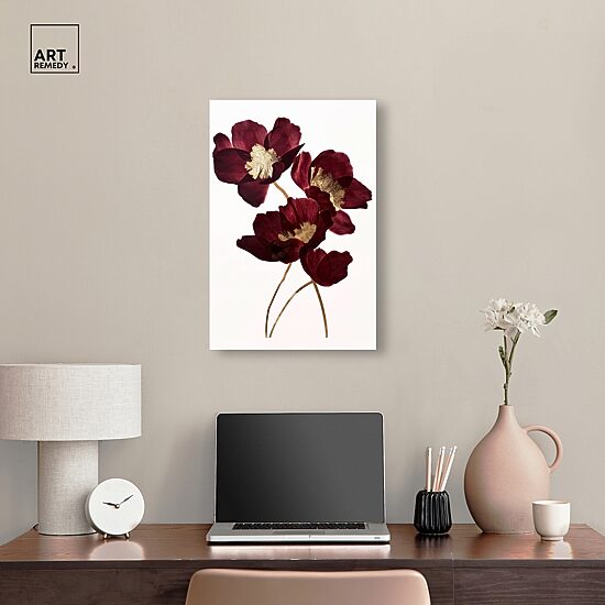 ART REMEDY® "Wine Flowers" Giclee Floral And Botanical Canvas Art