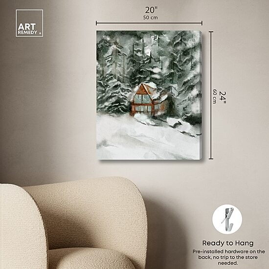 ART REMEDY® "Winter In December" Giclee Nature And Landscape Canvas Art
