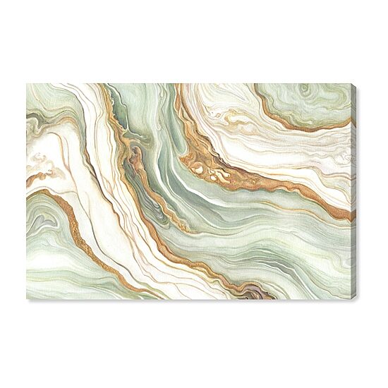ART REMEDY® "Green And Gold" Giclee Abstract Canvas Art