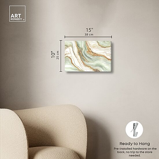 ART REMEDY® "Green And Gold" Giclee Abstract Canvas Art