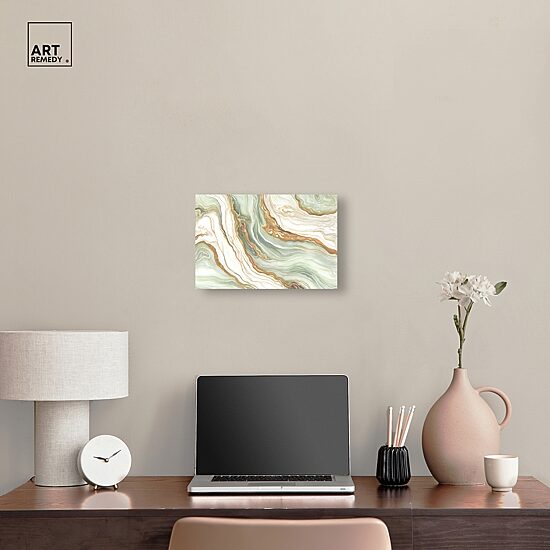 ART REMEDY® "Green And Gold" Giclee Abstract Canvas Art