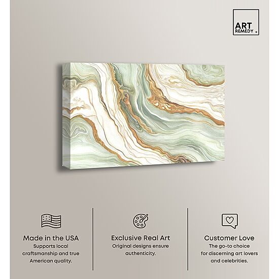 ART REMEDY® "Green And Gold" Giclee Abstract Canvas Art