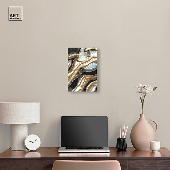 ART REMEDY® "Black And Gold I" Giclee Abstract Canvas Art