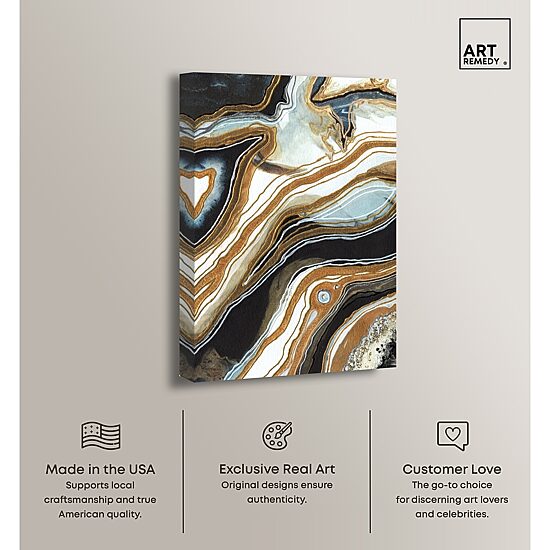 ART REMEDY® "Black And Gold I" Giclee Abstract Canvas Art
