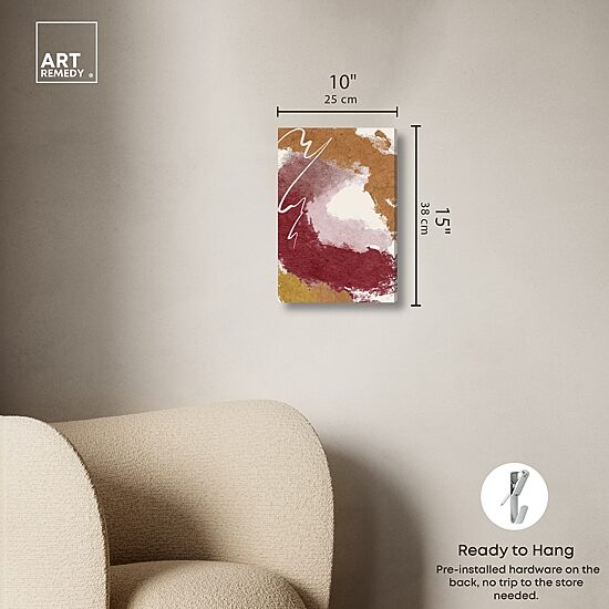 ART REMEDY® "Burgundy And Cork" Giclee Abstract Canvas Art