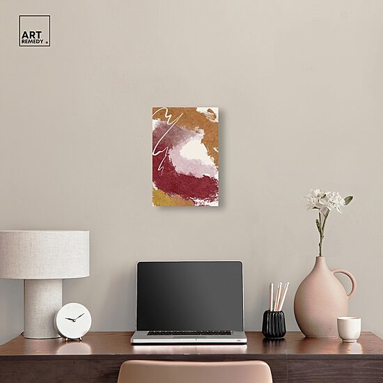ART REMEDY® "Burgundy And Cork" Giclee Abstract Canvas Art