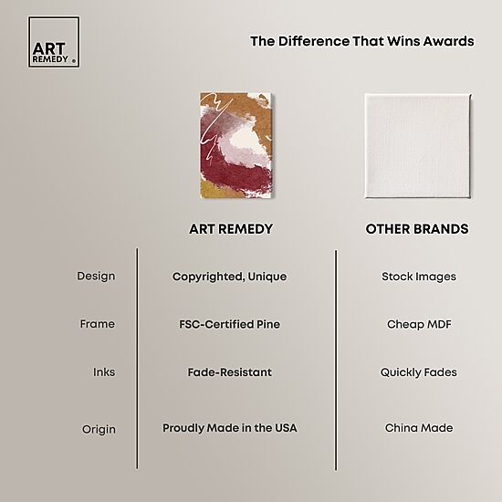 ART REMEDY® "Burgundy And Cork" Giclee Abstract Canvas Art