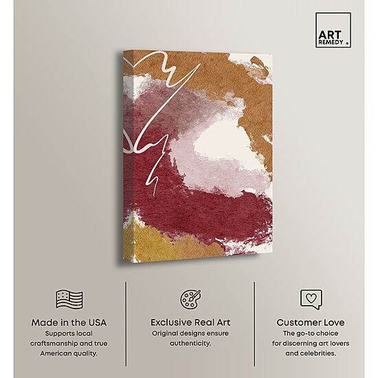 ART REMEDY® "Burgundy And Cork" Giclee Abstract Canvas Art