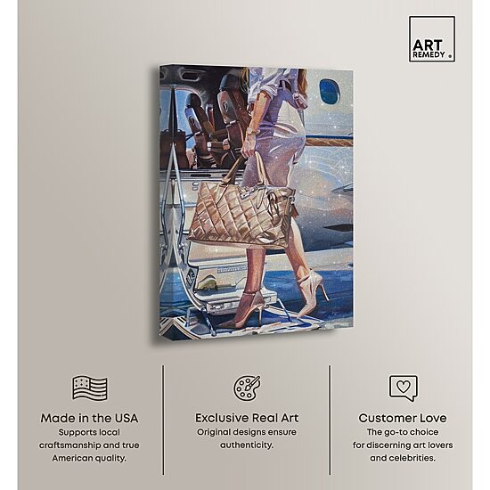 ART REMEDY® "Her Private Jet" Giclee Abstract Canvas Art