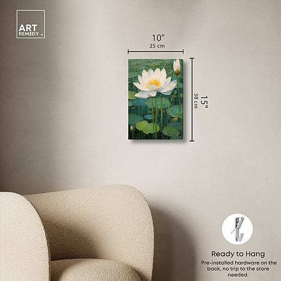 ART REMEDY® "This Is My Waterlily" Giclee Floral And Botanical Canvas Art