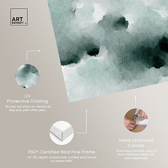ART REMEDY® "Diluted Smoke In The Snow" Giclee Abstract Canvas Art
