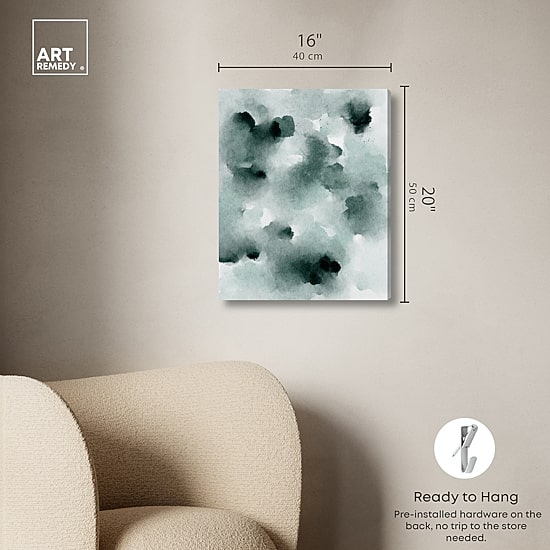 ART REMEDY® "Diluted Smoke In The Snow" Giclee Abstract Canvas Art