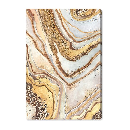 ART REMEDY® "Golden Lines" Giclee Abstract Canvas Art