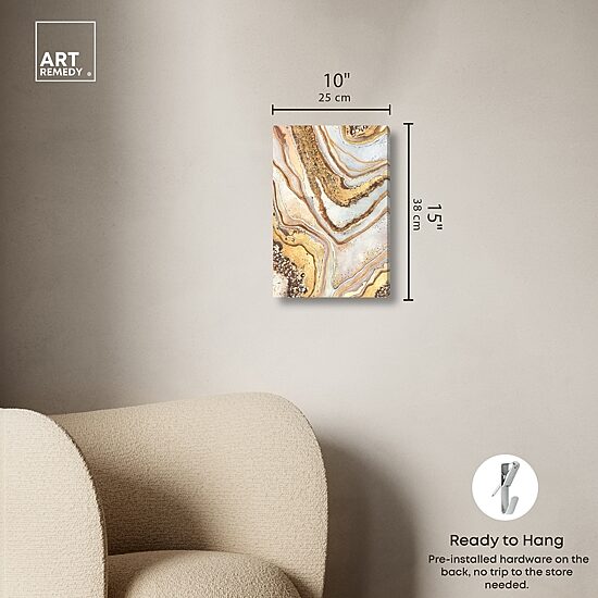 ART REMEDY® "Golden Lines" Giclee Abstract Canvas Art