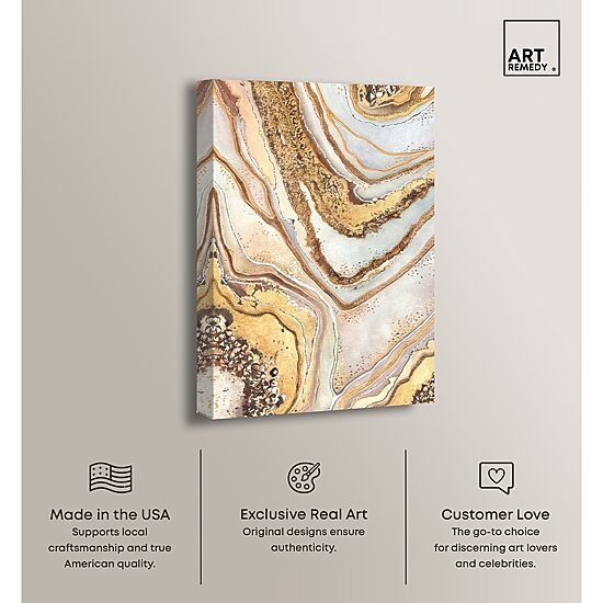 ART REMEDY® "Golden Lines" Giclee Abstract Canvas Art