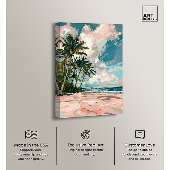 ART REMEDY® "Palms Under The Sun" Giclee Nature And Landscape Canvas Art