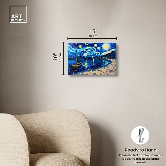 ART REMEDY® "Whimsical Night Sail" Giclee Nature And Landscape Canvas Art