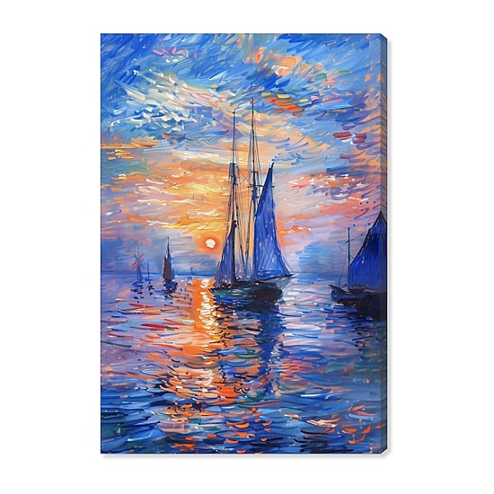 ART REMEDY® "Night Sea Breeze" Giclee Nautical And Coastal Canvas Art