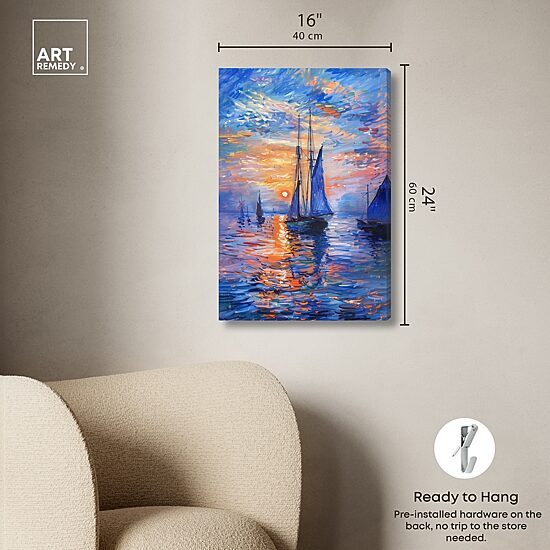 ART REMEDY® "Night Sea Breeze" Giclee Nautical And Coastal Canvas Art