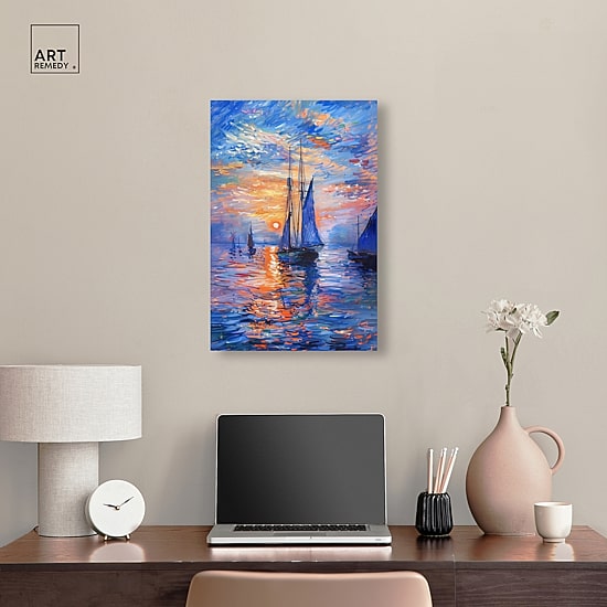 ART REMEDY® "Night Sea Breeze" Giclee Nautical And Coastal Canvas Art