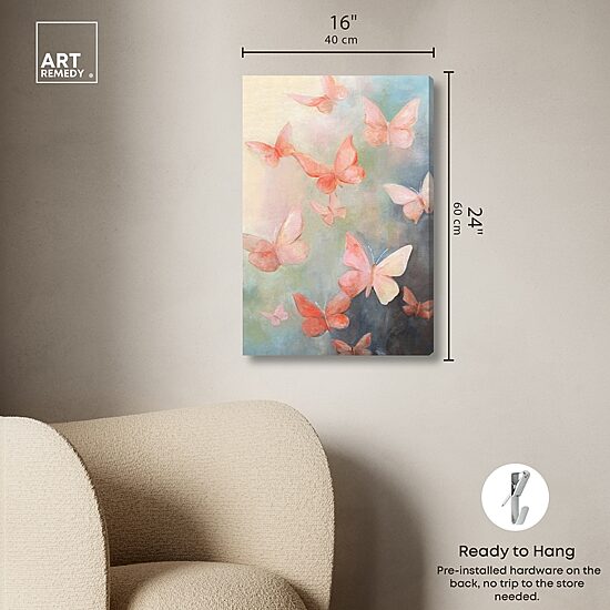 ART REMEDY® "Peaceful Butterflies" Giclee Animals Canvas Art