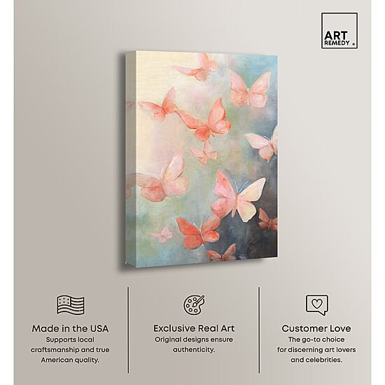 ART REMEDY® "Peaceful Butterflies" Giclee Animals Canvas Art