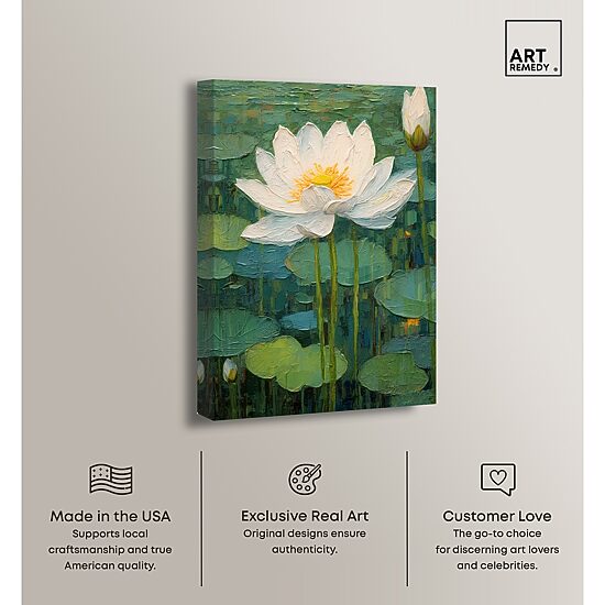 ART REMEDY® "This Is My Waterlily" Giclee Floral And Botanical Canvas Art