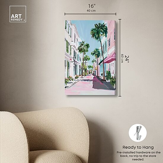ART REMEDY® "Down The Avenue" Giclee Cities And Skylines Canvas Art