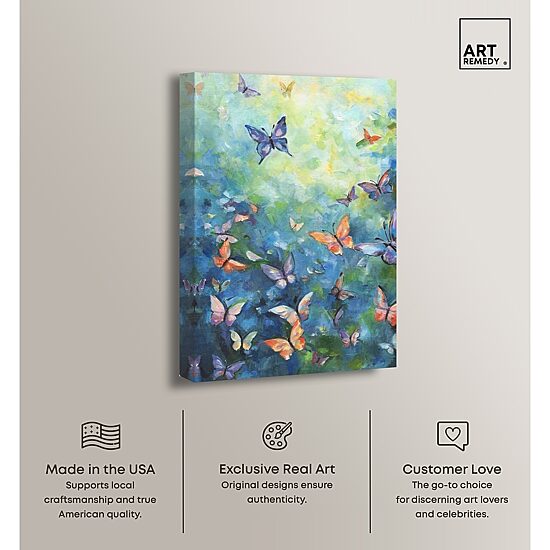 ART REMEDY® "Aesthetic Butterflies" Giclee Animals Canvas Art