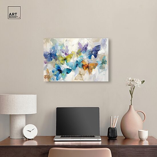 ART REMEDY® "Fluttering Butterflies" Giclee Animals Canvas Art