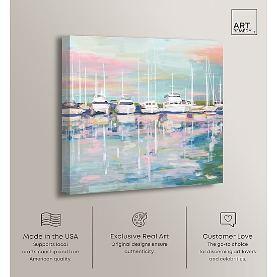 ART REMEDY® "Coastal Dock" Giclee Nautical And Coastal Canvas Art