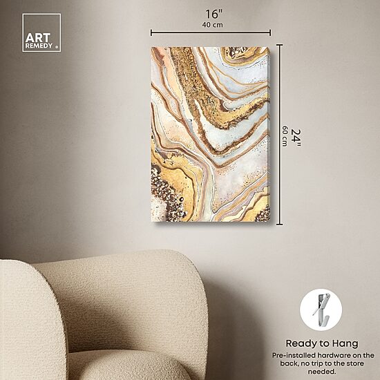 ART REMEDY® "Golden Lines" Giclee Abstract Canvas Art