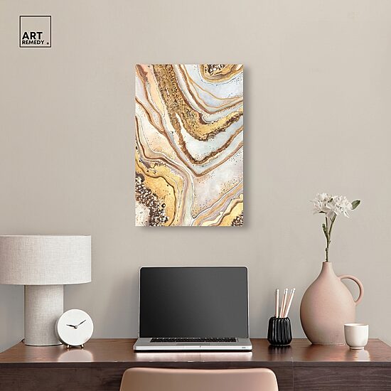 ART REMEDY® "Golden Lines" Giclee Abstract Canvas Art