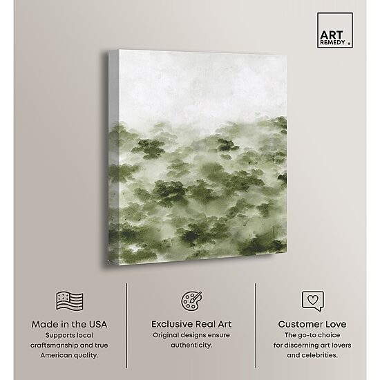 ART REMEDY® "Foggy Rainforest" Giclee Nature And Landscape Canvas Art