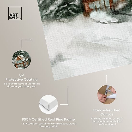 ART REMEDY® "Winter In December" Giclee Nature And Landscape Canvas Art