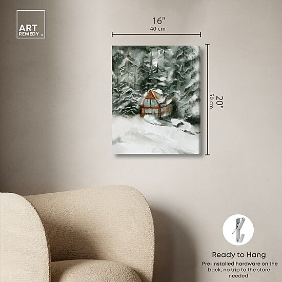 ART REMEDY® "Winter In December" Giclee Nature And Landscape Canvas Art