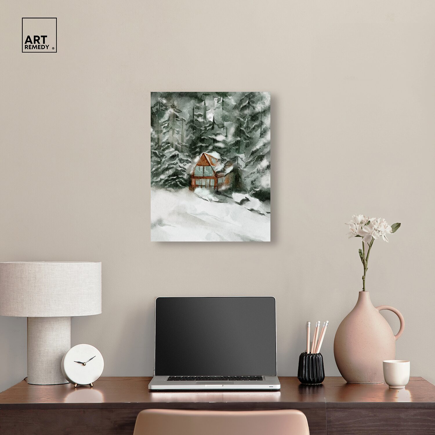 ART REMEDY® "Winter In December" Giclee Nature And Landscape Canvas Art