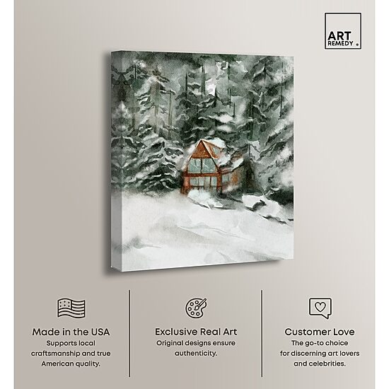 ART REMEDY® "Winter In December" Giclee Nature And Landscape Canvas Art