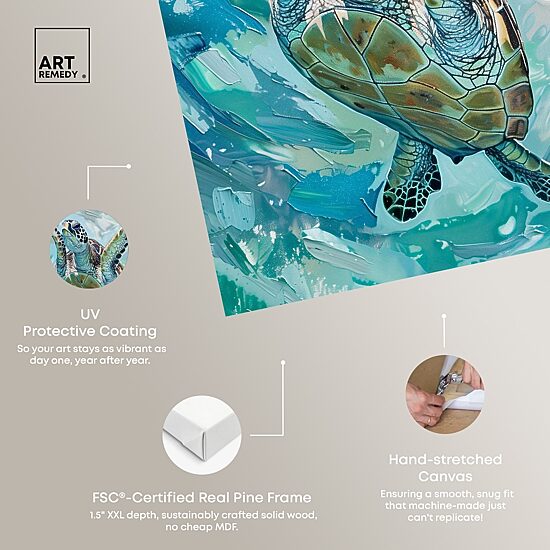 ART REMEDY® "Serene Turtle" Giclee Animals Canvas Art