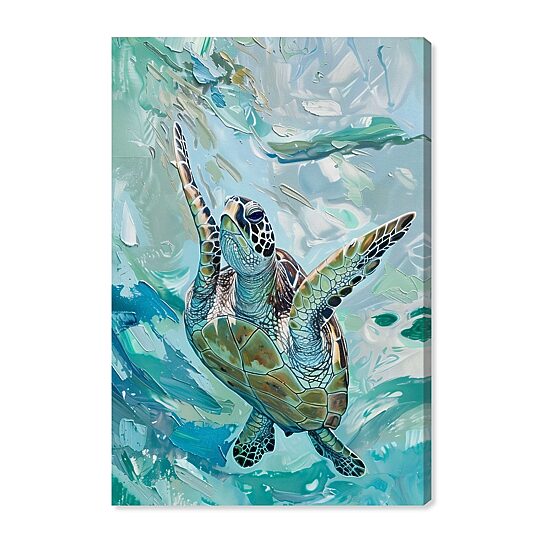 ART REMEDY® "Serene Turtle" Giclee Animals Canvas Art