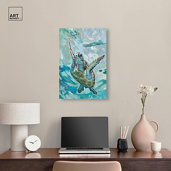 ART REMEDY® "Serene Turtle" Giclee Animals Canvas Art