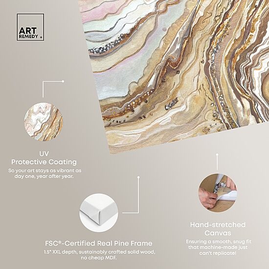 ART REMEDY® "Royal Gold Geode" Giclee Abstract Canvas Art