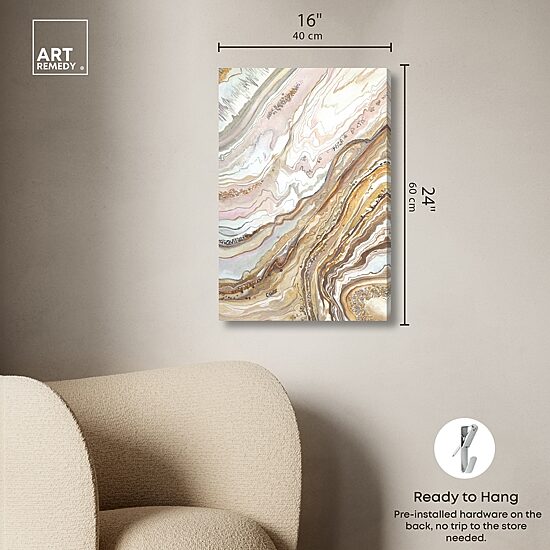ART REMEDY® "Royal Gold Geode" Giclee Abstract Canvas Art