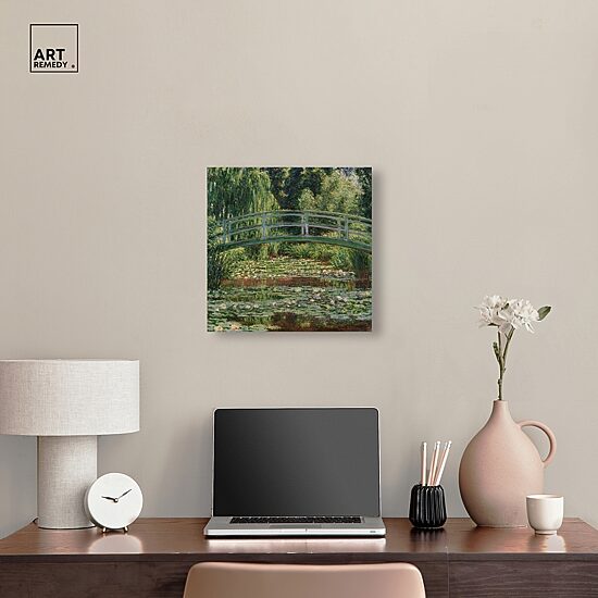 ART REMEDY® "Monet - The Japanese Footbridge And The Water Lily Pool Giverny" Giclee Floral And Botanical Canvas Art