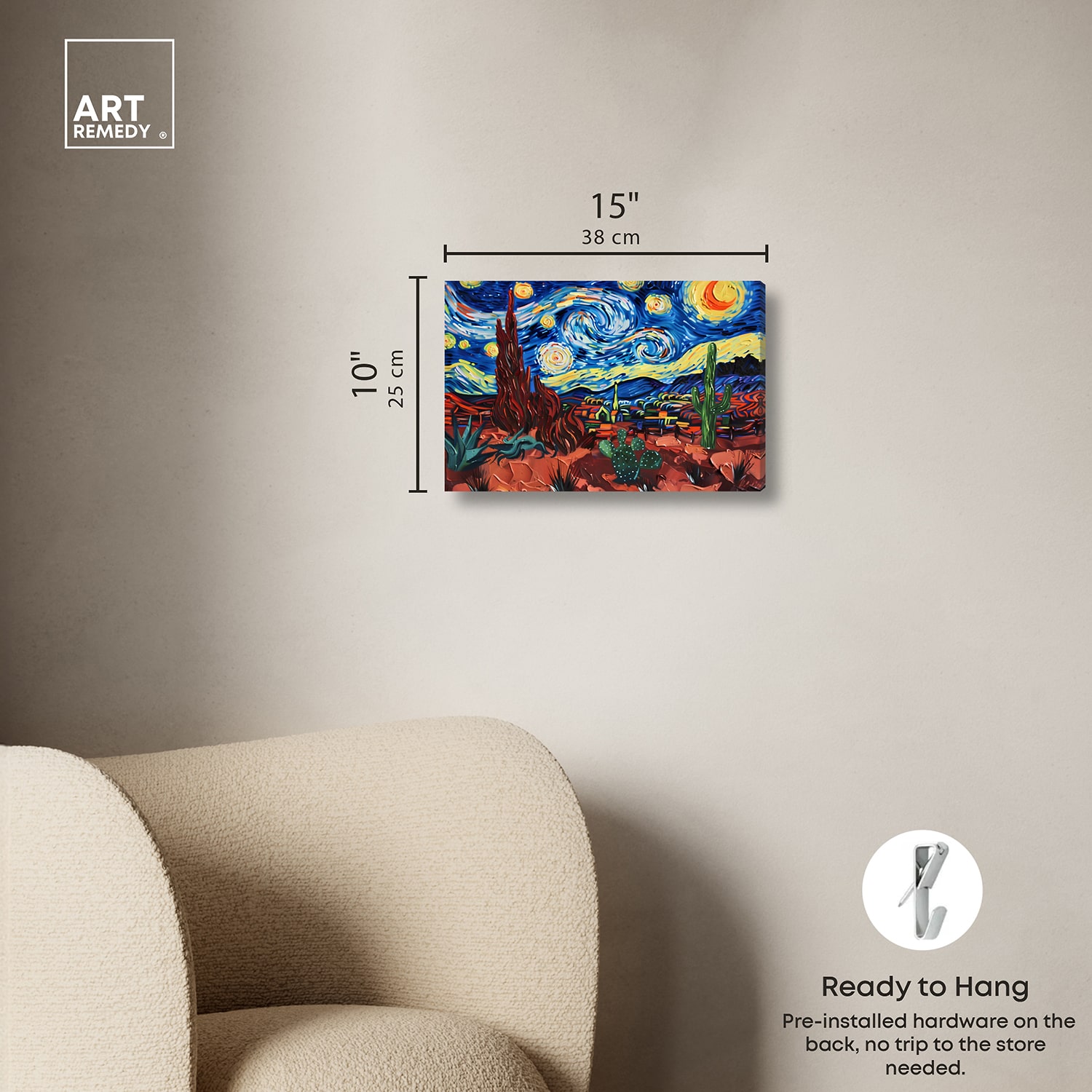 ART REMEDY® "Desert Night Stars" Giclee Classic And Figurative Canvas Art