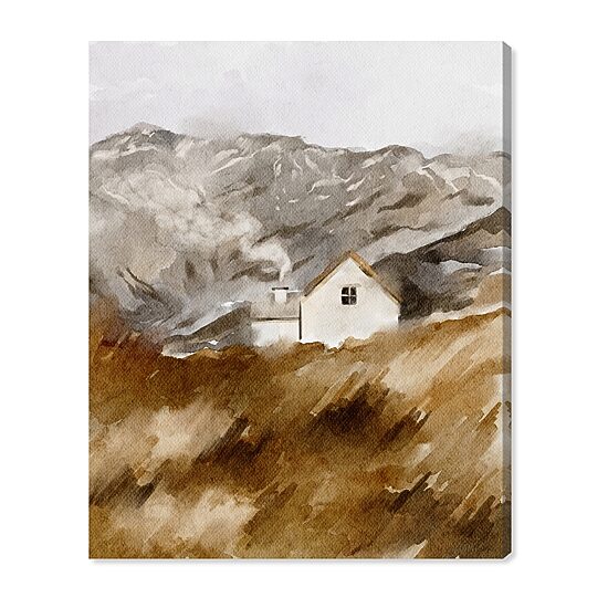 ART REMEDY® "House In The Mountains" Giclee Nature And Landscape Canvas Art