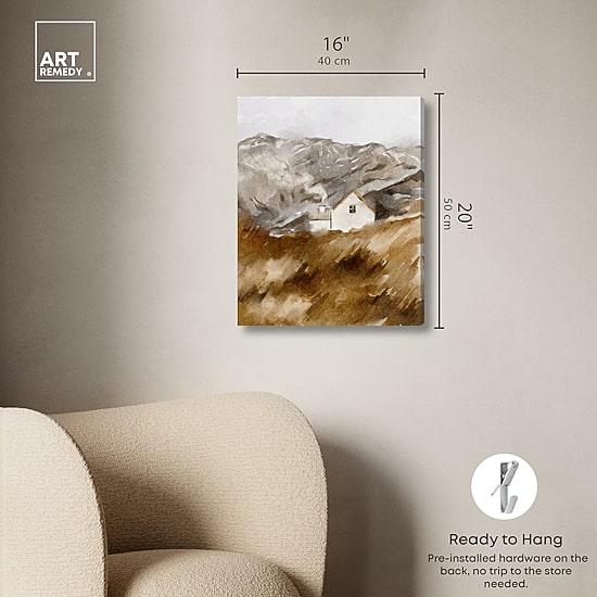 ART REMEDY® "House In The Mountains" Giclee Nature And Landscape Canvas Art