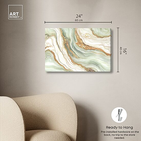 ART REMEDY® "Green And Gold" Giclee Abstract Canvas Art