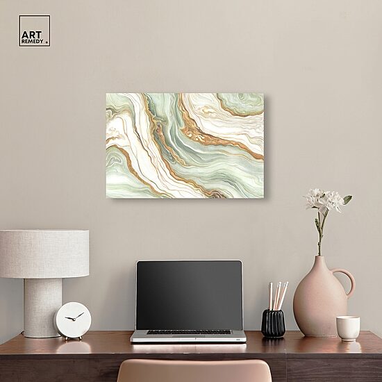 ART REMEDY® "Green And Gold" Giclee Abstract Canvas Art